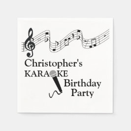 Karaoke Party Musical  Microphone Black Text Pappersservett