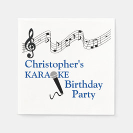 Karaoke Party Musical  Microphone Blue Pappersservett