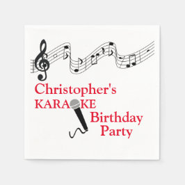 Karaoke Party Musical  Microphone Red Pappersservett
