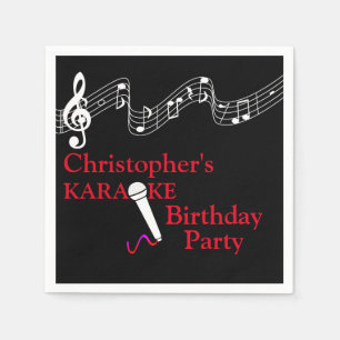 Karaoke Party Musical Microphone Red Pappersservett