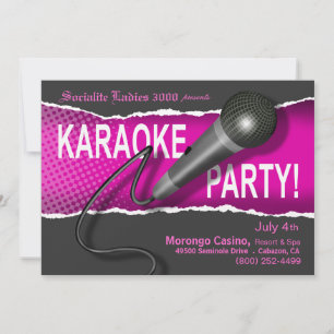 Karaoke Party Natt Inbjudningar