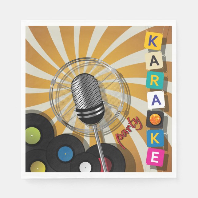 Karaoke Party Singing Napkins Pappersservett (Framsidan)