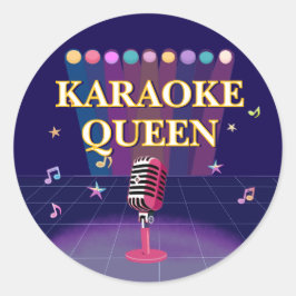 Karaoke party tonåringar-födelsedag runt klistermärke