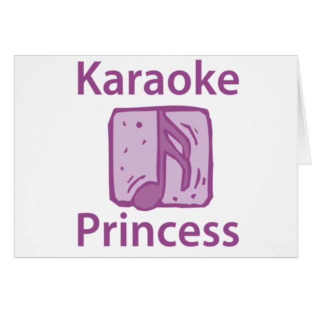Karaoke Princess Hälsningskort (Framsidan Horizontal)
