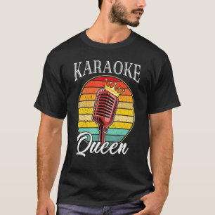 Karaoke Queen Retro Karaoke Microphone Music Singe T Shirt