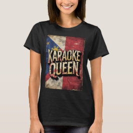 Karaoke Queen Tee Vintage Filipino Flag