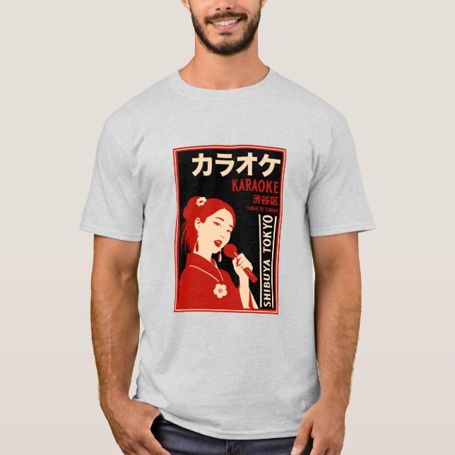 Karaoke Shibuya Tokyo T Shirt (Framsida)