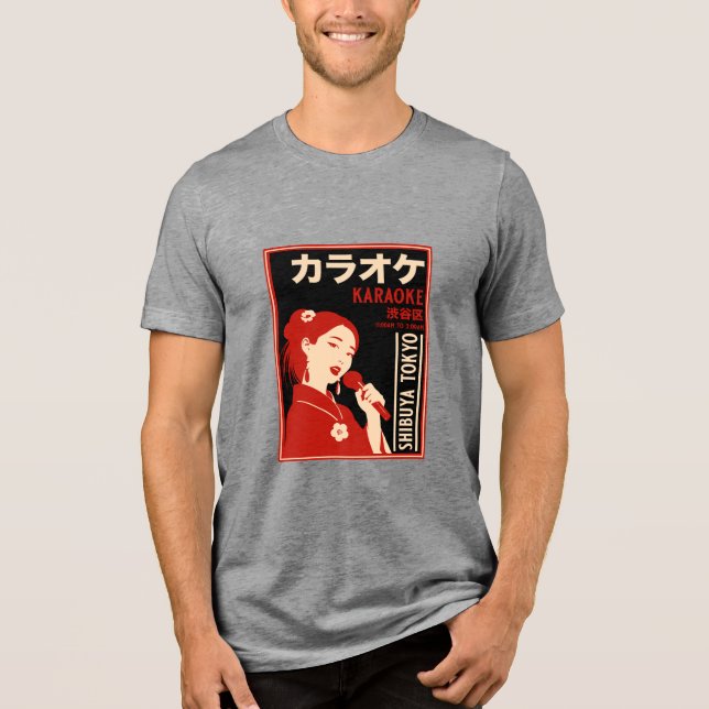 Karaoke Shibuya Tokyo T Shirt (Framsida)