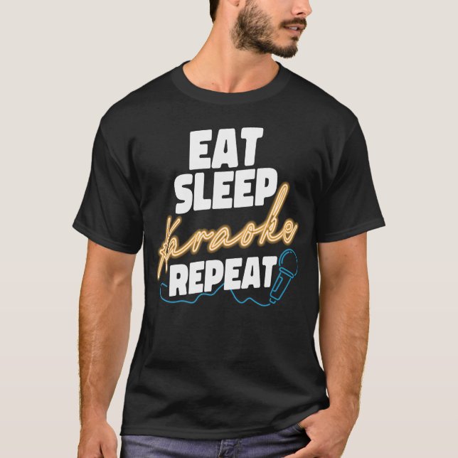 Karaoke Singer Eat Soat Karaoke Upprepa 80s Retro T Shirt (Framsida)