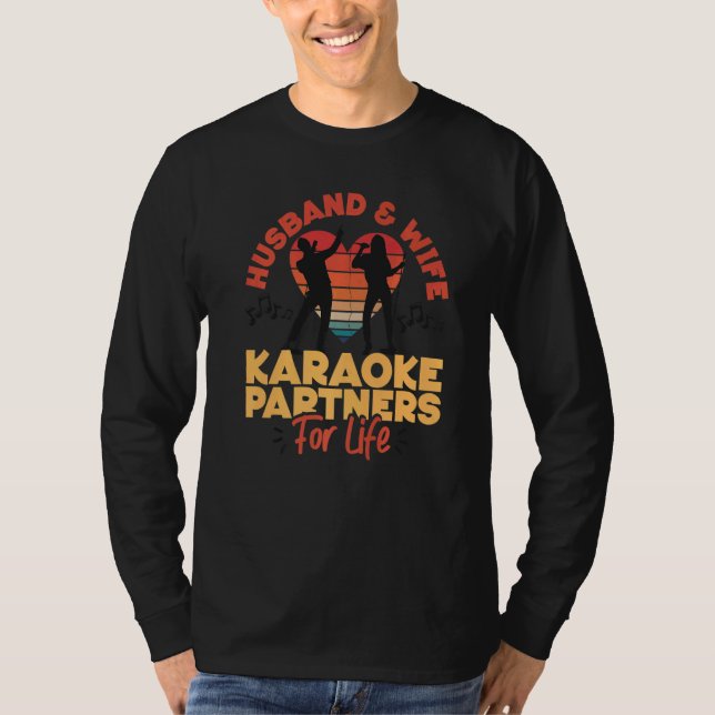 Karaoke Singer Husband Wife Marriage Wedding 80s R T Shirt (Framsida)