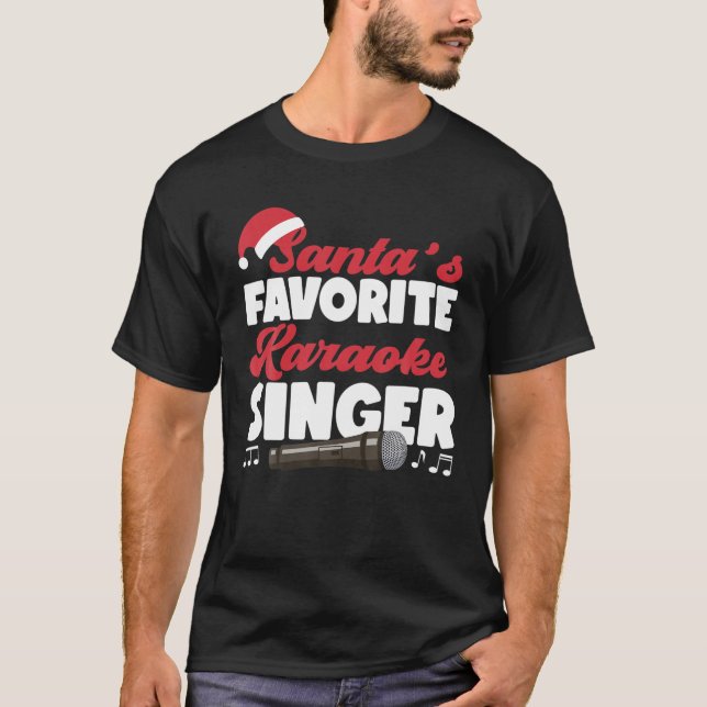 Karaoke Singer jultomten's Favorite Karaoke T Shirt (Framsida)