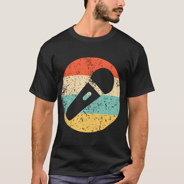 Karaoke Singer Microphone T Shirt (Framsida)