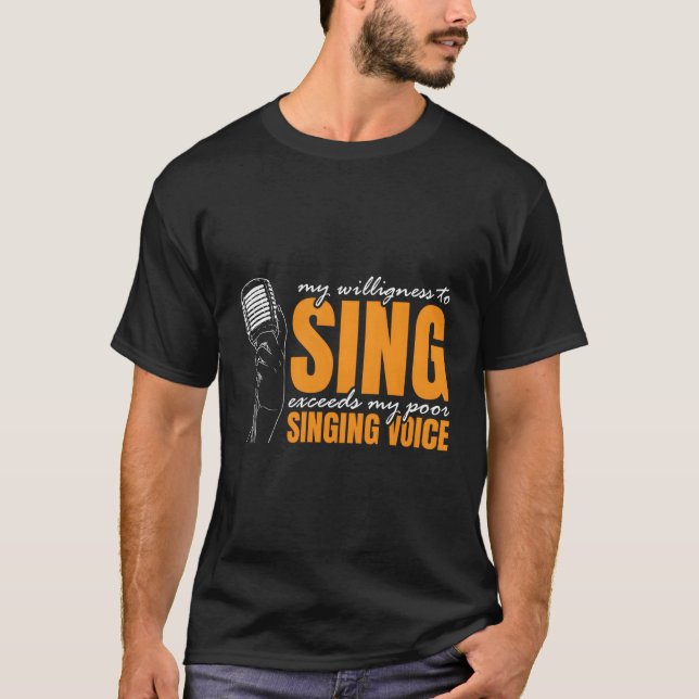 Karaoke Singer Singing Expert Karaoke Nights T Shirt (Framsida)