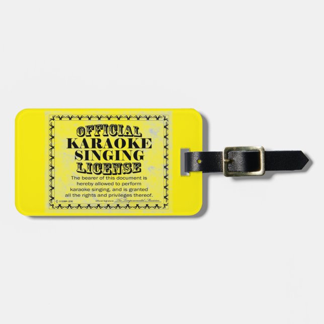 Karaoke Singing License Bagagebricka (Horisontell Framsida)