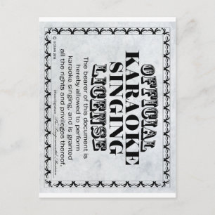 Karaoke Singing License Vykort