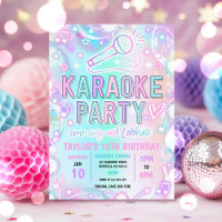 Karaoke Singing Music Tie Dye Neon Glow Birthday