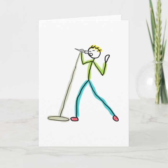 Karaoke Singing Stickman Kort (Framsida)