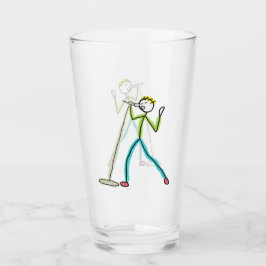 Karaoke-sjungande Stickman Glaskopp