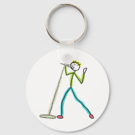 Karaoke-sjungande Stickman Nyckelring