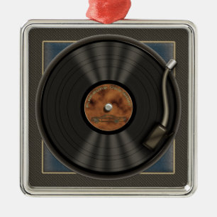 Karaoke som drömm prydnaden för LP-vinylrekord Julgransprydnad Metall