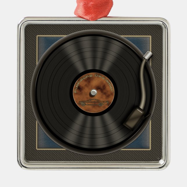 Karaoke som drömm prydnaden för LP-vinylrekord Julgransprydnad Metall (Framsidan)