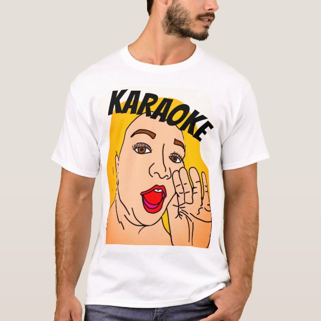 Karaoke som ringer T-shirt (Framsida)