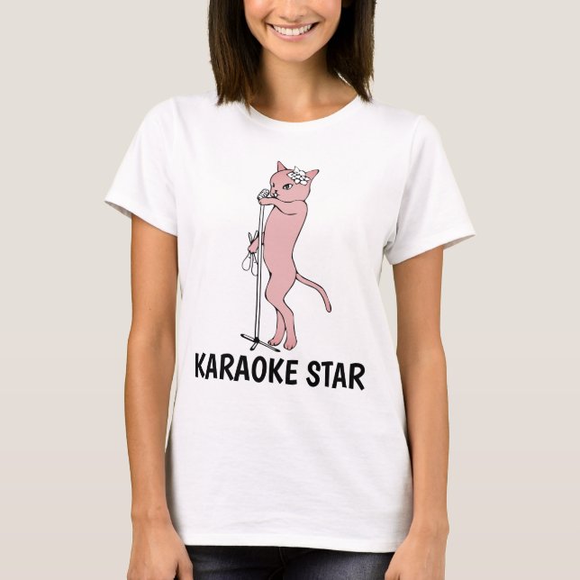 KARAOKE STAR CAT T-shirts (Framsida)