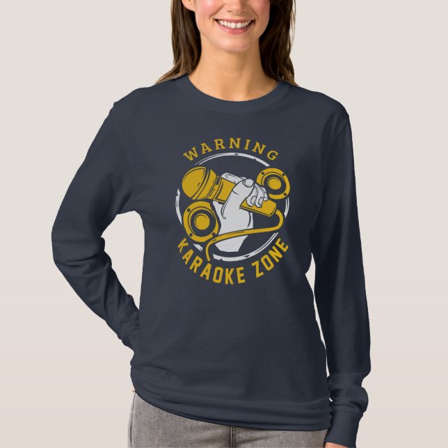 Karaoke Zon Singer Musician T Shirt (Framsida)