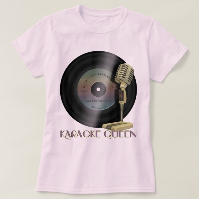 Karaokedrottning Tee Shirt (Design framsida)