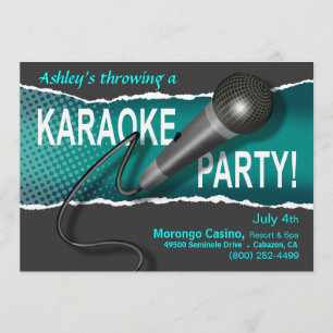 Karaoketjejers natt ute firarparty kväll inbjudningar