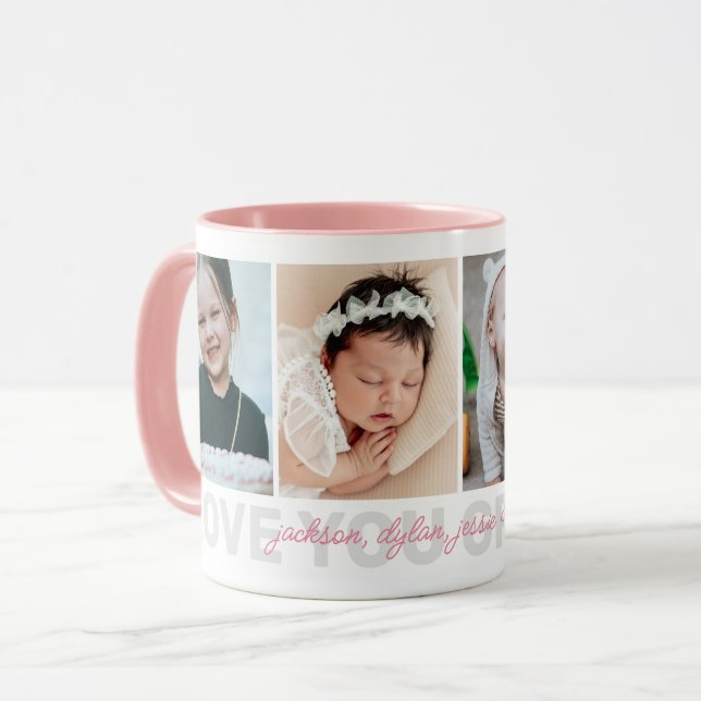 Käraste Mormor 4-Foto Barnbarns Namn Mugg (Framsida vänster)