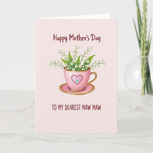 Käraste Mormor Teacup-kort Kort (Framsida)