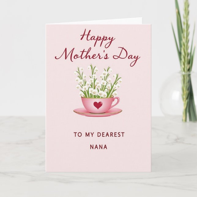 Käraste Nana Blommiga Hjärtkort Kort (Framsida)