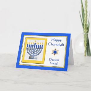 Käraste vän Chanukka Modern Menorah Kort