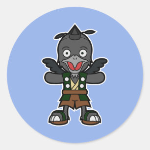 Karasu-tengu, japansk Kråka Warrior Runt Klistermärke