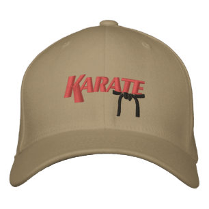 karat med svart bälte broderad keps