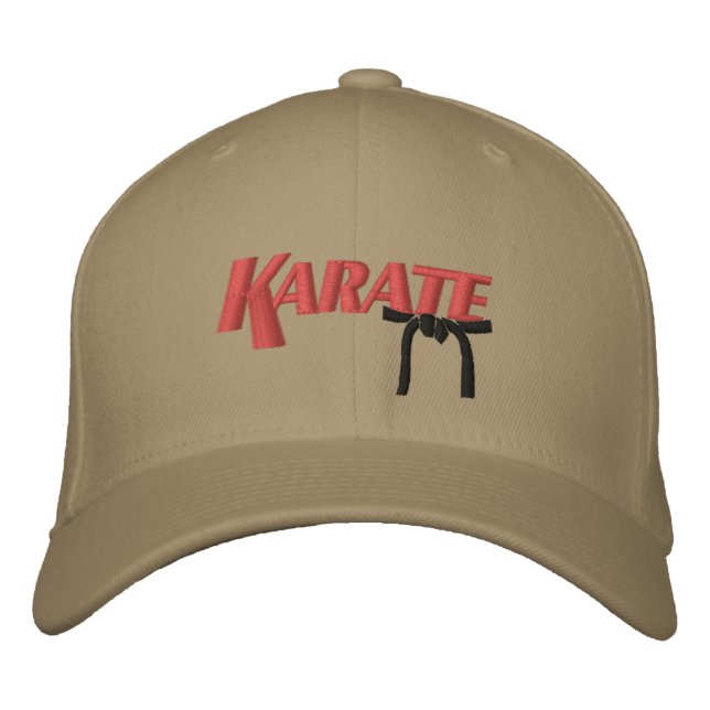 karat med svart bälte broderad keps (Framsida)