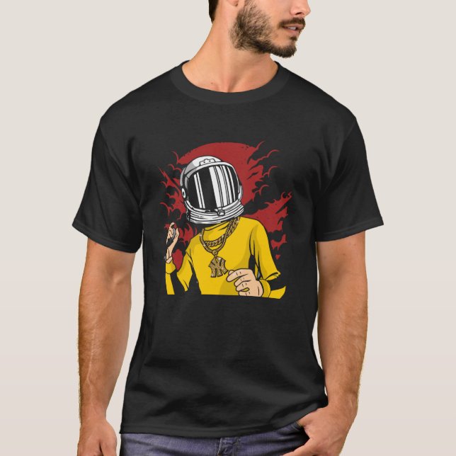 Karat och Kung fu Astronaut Spaceman Mars Reflect T Shirt (Framsida)