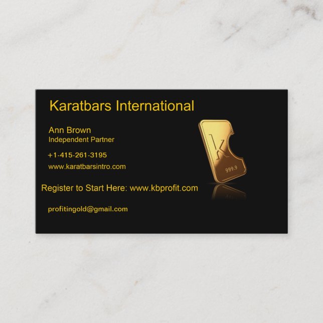 Karatbars internationellvisitkort visitkort (Framsida)