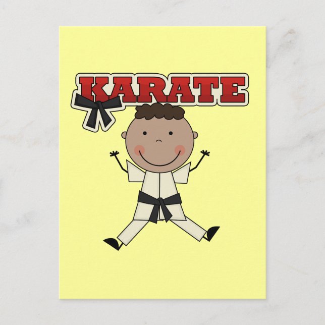 KARATE - African American Boy Tshirts and Gifts Vykort (Framsida)