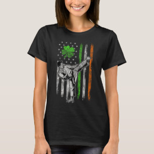 Karate American Irish Flagga St patricks day Shamr T Shirt