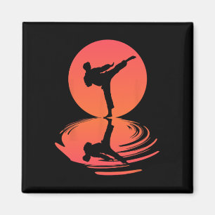 Karate and Kung fu Silhouette Shotokan Gift Martia Magnet
