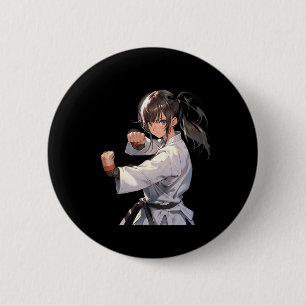 Karate Anime Girl Taekwondo Fighter Martial Arts Knapp