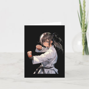Karate Anime Girl Taekwondo Fighter Martial Arts Kort