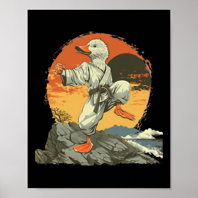 Karate Anka Kickboxning Jiu-jitsu Solnedgång Mma M Poster (Framsidan)