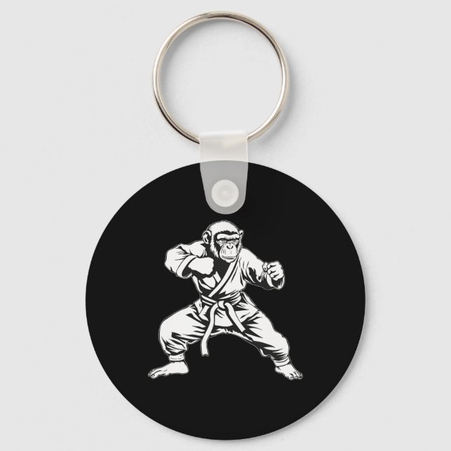 Karate Apa Taekwondo Kickboxning Mma Judo Apa Nyckelring (Framsida)