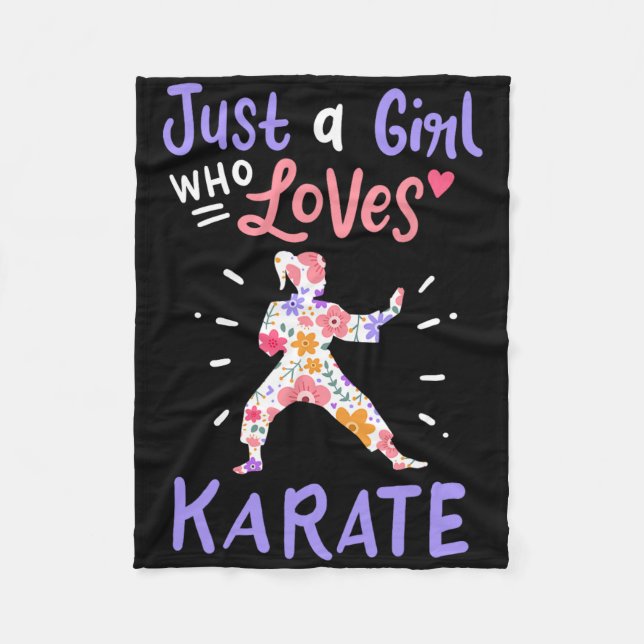 Karate är bara en flicka som Kärlek Karate Gift Fleecefilt (Framsidan)