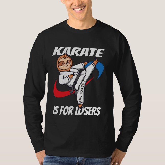Karate är för förlorare Tang Soo Do american flagg T Shirt (Framsida)