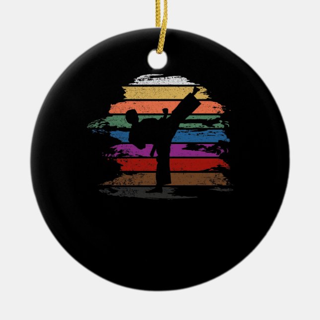 Karate Bälte Färg Julgransprydnad Keramik (Framsidan)