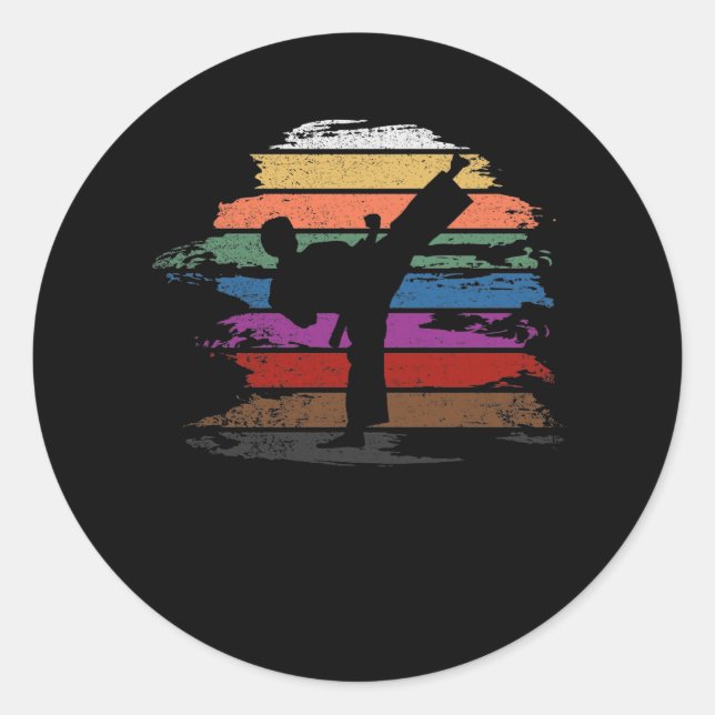 Karate Bälte Färg Runt Klistermärke (Framsida)